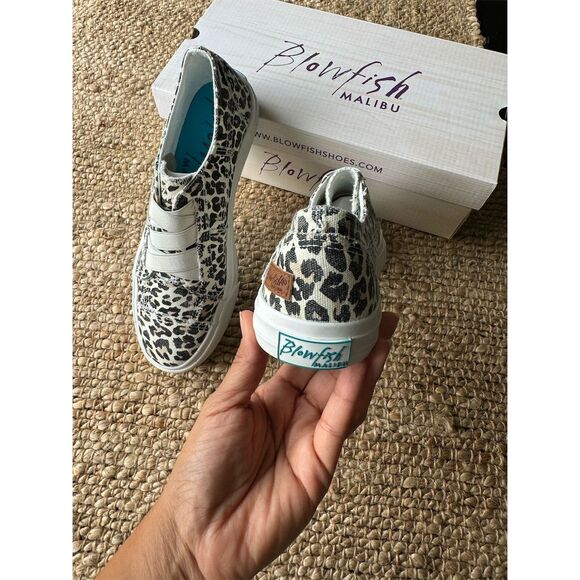 Blowfish Malibu Marley Leopard Print Slip-On Sneakers 8.5 - Picture 2 of 4